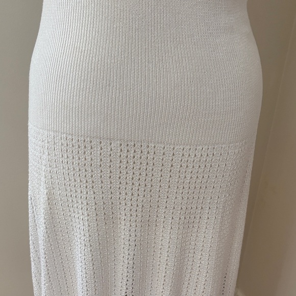 Lauren Ralph Lauren White Knit V-Neck Midi Dress - Picture 2 of 8